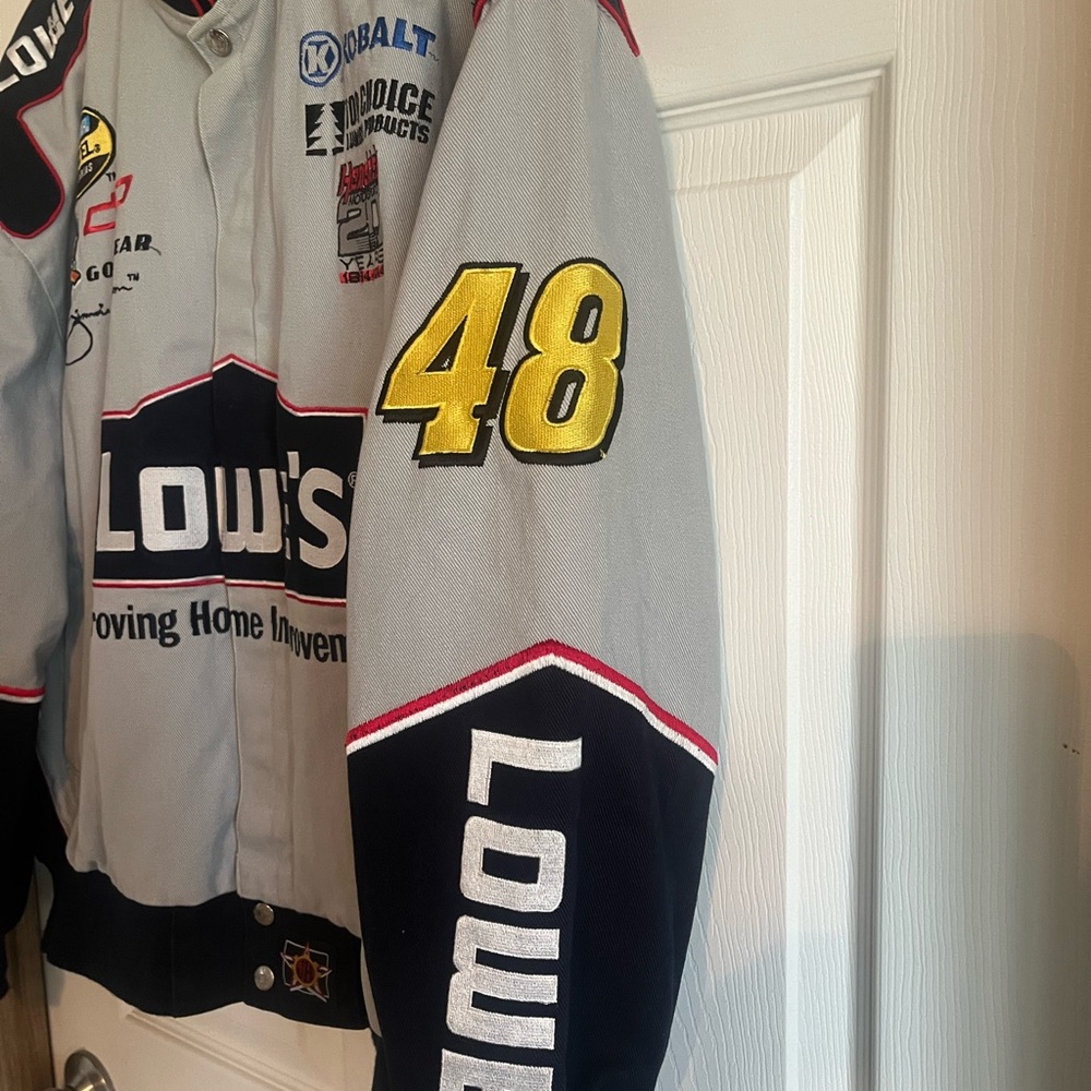 NASCAR Chase Authentics Gray And Black Jacket with Red and White Logo Trim XL - Picture 6 of 14